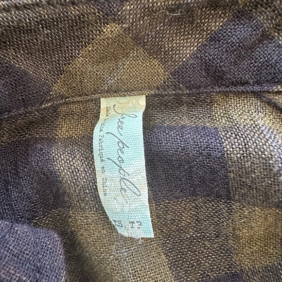 Free People Lace Up Plaid Navy Combo - Picture 13 of 13